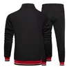 Herren Trainingsanzüge 2022 Sportanzug Frühling und Herbst Kontrastfarbe Reißverschluss Strickjacke Passender Pullover Jogginghose 2-teiliges Set Herren Jogger