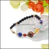 Kralen strengen universum Galaxy De acht planeten in zonnesysteem Guardian Star Natural Stone kralen Bracelet armband voor vrouwen mannen g dhe35