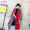 Women's Wool Blends Thickened autumn and winter women's lapels in the long simple color matching retro plaid coat temperament windbreaker 220907