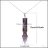 Colliers pendentifs pierre précieuse naturelle cône pendentif collier cristal de guérison Quartz Reiki Chakra pierres précieuses 18 pouces femmes Gi Dhseller2010 Dhhof