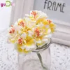 Faux Floral Greenery 6 stks Zijde daisy boeket voor Bruiloft Decoratie Kunstbloem DIY Krans Gift Scrapbooking voor handwerken Craft Fake Bloem J220906