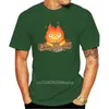 T-shirts pour hommes Chemise Calcifer T-shirt confortable T-shirt imprimé à manches courtes Homme Basique 5x T-shirt mignon en coton