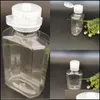Garrafas de armazenamento Jarros de desinfetante manual vazios garrafa de lo￧￣o octogonal de pl￡stico transparente 60 ml de pet reutiliz￡vel port￡til bot dhlii
