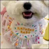 Hundkl￤der Dog Apparel Ins Korea Party Bib Pet Birthday Saliv Thandduk Bichon Triangle Scarf Cat Hat Set 5491 Q2 Drop Delivery 2021 Ho DHG34