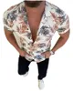 남성용 캐주얼 셔츠 2022 여름 남자 하와이 셔츠 패션 프린팅 짧은 슬리브 꽃 수컷 로파 드 홀프 맨