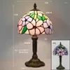 Lâmpadas de mesa Tiffany Retro Restaurant Cafe Tiffany Glass Bedroom Bedroom Creative Small Lamp E27 AC110V 220V