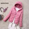 Piumini da donna SEDUTMO Piumini da donna invernali Corti Piumini d'anatra ultraleggeri Piumino con cappuccio Autunno Parka ED034 220907