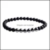Beaded Strands Magnetic Bracelet Black Agate Male And Female Sexual Anxiety Relief Aura Cure Fashion Pop Drop Delivery 2021 Jewelry Dh16A