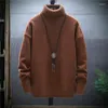 Men's Sweaters 2022 Winter Thick Men's Slim Sweater Solid Color Turtleneck Pullover Mens Korean Casual Men Long Sleeve Knitwear Coats