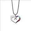 Pendant Necklaces Seven Chakra Gemstone Handmade Heart Necklace Ladies Winter Sweater Exquisite Drop Delivery 2021 Jewelry Necklaces Dhhfe