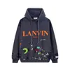 Speckle print merk Tie Graffiti Dept ontwerper Lanvin Co Sweaters Dye Streetwear Men's Galleryys Loose Hooded Pul Slwe XXNZ XXNZ