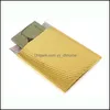 Emballage cadeau 30 Pcs/Lot 18 x 23 cm Couleur or Poly Bubble Mailer Violet Enveloppes rembourrées auto-adhésives/sacs d'expédition Mailers Enveloppe 1472 Drop D Dh6Nv