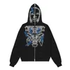 Women's Hoodies Sweatshirts Zip Men Goth Skeleton Graphics Lång ärm Sweatshirt Överdimensionerad topp Y2K Kläder Fashion Sweater 220907