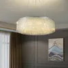 Modern Crystal Chandeliers Lights Fixture LED Round Shining Chandelier American Luxurious Hanging Lamps Foyer Living Room Bedroom Home Indoor Lighting