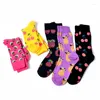 Men's Socks Happy Pineapple Cherry Mango Women Men Fruit Jacquard Unisex Crew Funny Calcetines Size 38-46