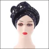 Bonnet / Crâne Caps Femmes Chapeau Turban Cap Gele Headtie Nigérian Chapeaux Africains Dames Islamique Head Wraps Casquettes De Mariage Foulard Musulman Wo Dh987