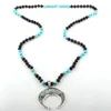 Подвесные ожерелья модные украшения 108 Beads Multi Stone Metal Metal Moon Star для женщин ожерелье