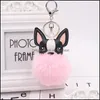 Schlüsselanhänger Frauen Hund Kunstpelz Pompom Schlüsselringe Schmuck Hohe Qualität Stilvolle Flauschige Plüsch Schlüsselanhänger Halter Charm Anhänger Keyr Mjfashion DHS0C