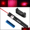 Laserpekare 303 2in1 Red Laser Pointer 5MW 650M Powerf Star Mönster Burning Lazer Beam Lightand BatteryandCharger Drop Deliver DHHR6