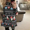 Lässige Kleider Winter Weihnachten Frauen 50er 60er Jahre Vintage Robe Partykleid Langarm Baum Schneemann Print Mini Plus Größe 5XL