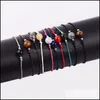 Łańcuch łącza 12pcs/Set Kalitowe kamienie naturalne Uroki Bracelety dla kobiet 12 Kolor Regulowany ręcznie robiony tkanin biżuteria Children B dhuyp