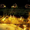 Струны железные алмазные светодиодные светильники батарея гирлянда сказочная лампа комната рождественская свадебное украшение фонаря