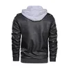 Mens Casual Jacket Stand Collar PU Faux Leather Zip-Up Coats Motorcycle Bomber Outerwear