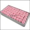 Flores decorativas grinaldas 50pcs di￢metro de 4,5 cm de rosa rosa beleza casamento dia dos namorados presente de buqu￪ de decora￧￣o home dhbns