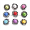 Other Retro Snap Button Jewelry Components Colorf Rhinestone 18Mm Metal Snaps Buttons Fit Bracelet Bangle Noosa Sh005 Dr Dhseller2010 Dhr5E