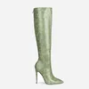 Bottes Arden Furtado 2021 bottes de mode d'hiver élégantes fermeture éclair talons aiguilles orange vert genou grande taille 45 47 220906