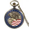 Pocket Watches Mount Rushmore Watch Flag of the United States Pingente Chain Eagle Design Gifts For Man Women Reloj de Bolsillo