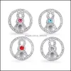 Inne Colorf Crystal Wstbon Kształt Snap Button Komponenty SIER SIER 18 mm metalowe przyciski Snaps Fit Bransoletka Noosa Dhseller2010 Dhhhx