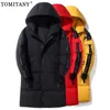 Men's Down Parkas Man Jacket Winter Plus Long Jackets Warm Thick Hood Coats Men Fashion Outwear Outfits Classic Windproof Pockets 220907