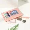 Titolari di carte 1pc Uomo Donna PU Zipper Cash ID Holder Colore puro Mini Business Case Nome Regalo di festa