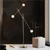 플로어 램프 현대 단순한 금 철 유리 유연한 G9 램프 거실 침실 연구 연구 Illuminare Reading Light 2364