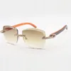 Endless diamond Sunglasses 3524028 with Natural orange wood legs and 58mm Cut Lens Thickness 3.0mm