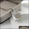 Pendant Necklaces Dandelion Seed Pendant Necklace Wish Jewelry Double Sided Crystal Jewelrys Inspired Gift For Women Girls Drop Deliv Dhxxk