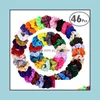 Kucyk ogony Uchwyt Kobiety Dziewczyny Scrunky Hair Scrunchies Veet Elastics Pierścień Pierścień Paski Liny Prezenty Hairband Akcesoria 46 PCS DEL DHYSV