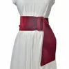 Ceintures femmes automne et hiver taille couverture vin rouge doré velours large ceinture 7 cm polyvalent décoratif bandage avec accessoires en duvet