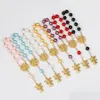 Other Bracelets Imitation Pearl Beads Rosary Bracelet High Quality Personality Angel Wings Pendants Bracelets Bangle For Wom Lulubaby Dhhqi