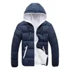 Men's Down Candy Color Parkas Hooded Jacket Men Parka 2023 Clothes And Coats Fot Male Cotton Autumn Winter Clothing