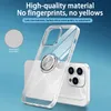 Clear Ring Holder Phone Cases For Iphone 15 Pro Max 14 13 12 Samsung Galaxy S24 Ultra Plus S23 360 Magnetic Kickstand Transparent Covers