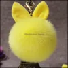 Keychains pompom Keychains Faux Rabbit Fur Ball Key Chain Keyyrings Keys 홀더 펜던트 Charm Fluffy Keyring Fashion Accesso Mjfashion DHL5W