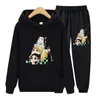 Sweats à capuche pour femmes Survêtements Casual Hiver Y2k Pulls à capuche à manches longues Sweat-shirt et pantalon Anime Cartoon Imprimer Femmes Ensembles de deux pièces