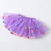 Baby Girls Tutu تنورات الأطفال مرنة الخصر pettiscirt فتاة الأميرة تول تنورة ملونة pompom mini التنانير الأطفال الملابس 20220907 e3