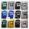 A edição dos homens finais ganhou a cidade de Giannis Antetokounmpo Jersey de basquete 34 Equipe Bordado verde branco amarelo BCK e a qualidade máxima costurada