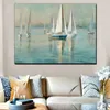 Leinwand Malerei Drop-shipping Moderne Wandkunst Leinwand Seascape Poster Nordic Wandbild für Wohnzimmer Boot Meer Leinwand Malerei Ungerahmt