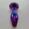 Ultimi fantastici arcobaleni colorati Tubi di vetro spessi Design portatile Cucchiaio Ciotola Filtro per tabacco alle erbe secche Bong Handpipe Olio fatto a mano Rigs Fumo iridescente DHL Free