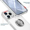 Clear Ring Holder Phone Cases For Iphone 14 Pro Max 13 12 Samsung Galaxy S23 Ultra Plus S22 S21 360 Magnetic Kickstand Transparent Covers