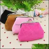 Storage Bags Retro Handbag Flannelette Pure Colors Hand Held Coin Purse With Metal Buckle Women Wallets 3 Inches 1 7Wc E1 Drop Delive Dhcm9